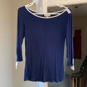 Adorable Navy Blue with White Piping Sailor Top ModCloth Size Small